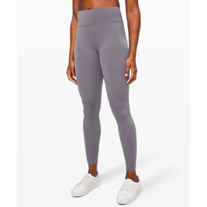 Lululemon Reveal Tight *Mesh Stripes in Titanium (Size 8)